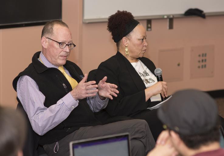 Dr. Paul Farmer and Dr. Rachel Chapman reflect with UW students on equity as the key to global health. Dr. Paul Farmer and Dr. Rachel Chapman reflect with UW students on equity as the key to global health.
