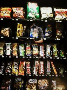 Photo of junk food in a vending machine
