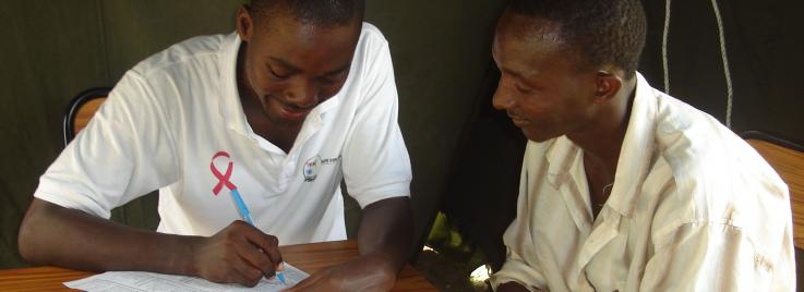 UW MPH student Ibrahim Ali does HIV pre-test counseling in Ghana
