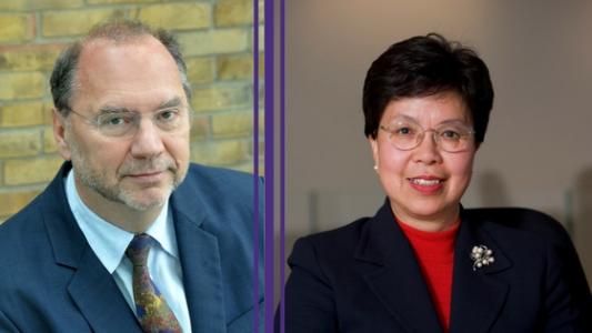 Photo of Peter Piot and Margaret Chan