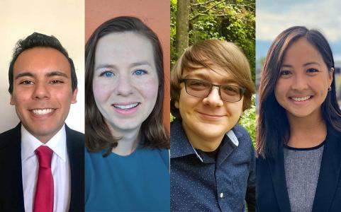 Bruce Bello, Kathleen Moloney, Jeff Taylor-Kantz, and Ashley Tseng are the recipients of the 2021 Washington State Public Health Association Exceptional Student Award.