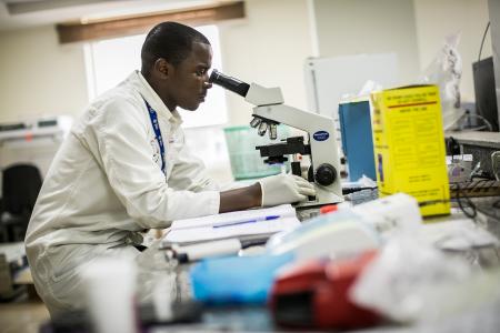 Photo of a researcher in Kenya