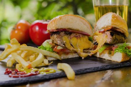 Photo of fast food and beer