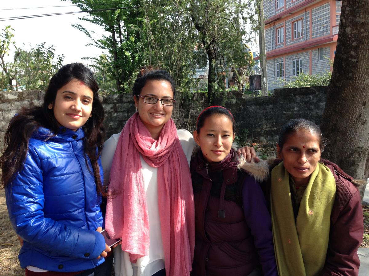 Aradhana Thapa (MPH '15) with clinic staff in Nepal.