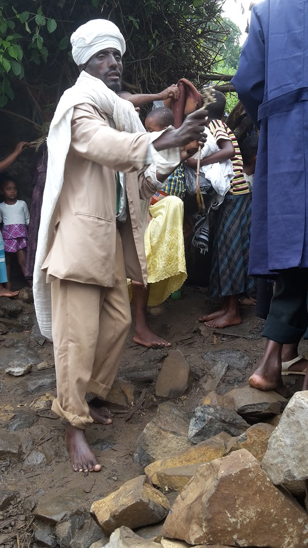 Photo of priest in Ethiopia during a religious holiday