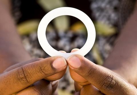 A woman holds the dapivirine vaginal ring