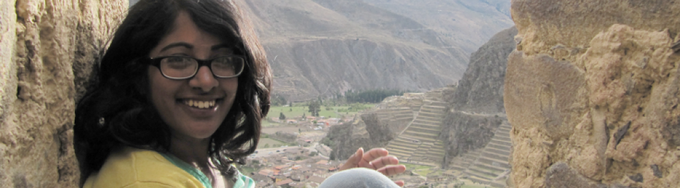 Photo of certificate student at ruins in Peru