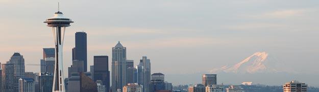 A photo of a view of Seattle